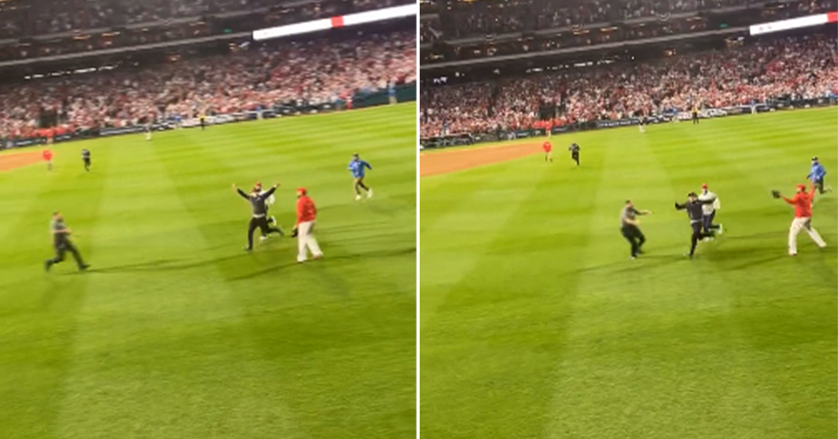 Phillies Fan Speared Into Next Week By Security Guard After Rushing the Field