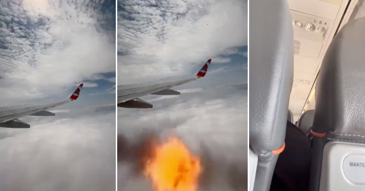 Woman Films Airplane Engine Exploding Mid-Flight Over Brazil