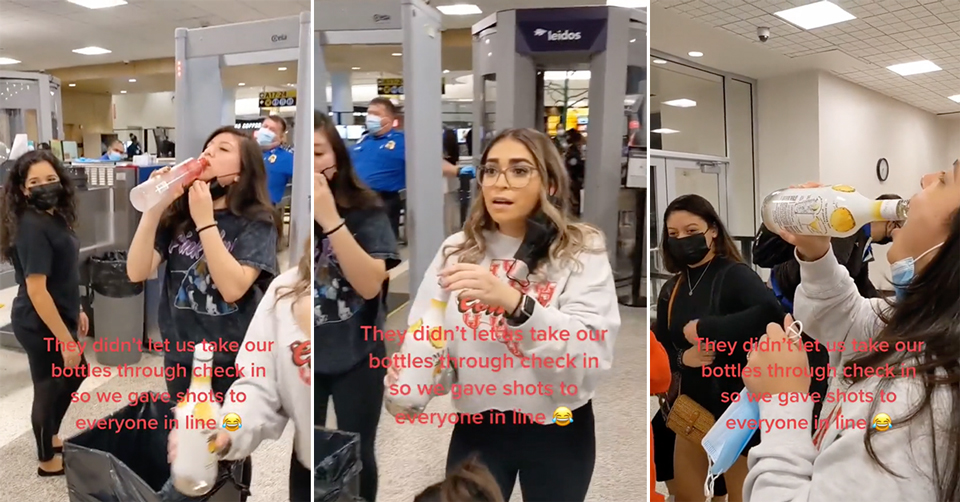 Group of Girls Go Shot-for-Shot in TSA Security Line