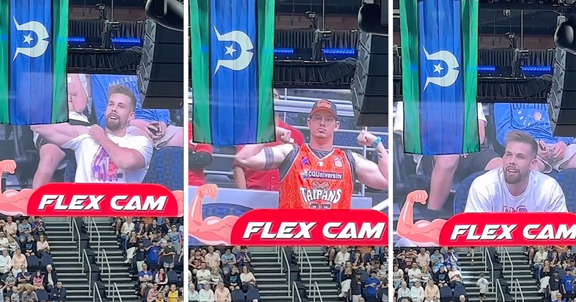 ‘He Was Waiting for This Moment His Whole Life’: Two Bros Have a Flex-Off on the Jumbotron