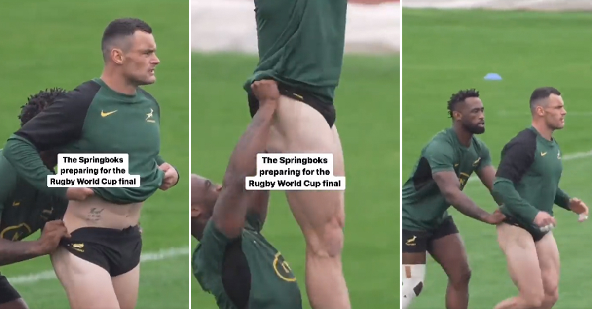 Rugby Players Practice Giving Each Other the Ultimate Wedgies
