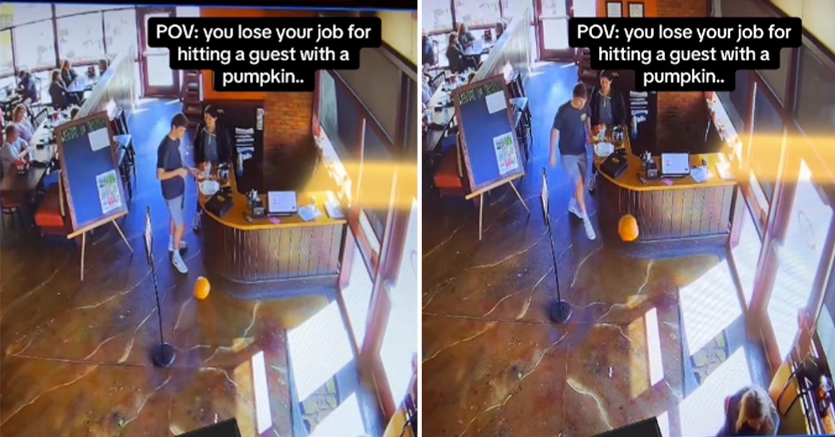 Employee Loses and Regains Job For Kicking a Pumpkin Into a Customer’s Head