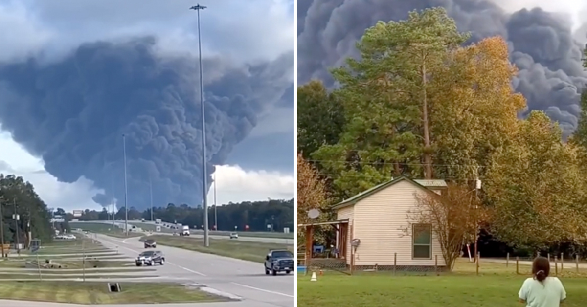 Massive Chemical Plant Fire In Shepherd, Texas Blankets Houston Suburb and Prompts Shelter-In-Place Order