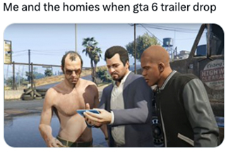 <p dir="ltr">Good news came for gamers today when Rockstar Games announced that there will be a trailer dropping for the next <em>Grand Theft Auto</em> game installment, <em>GTA VI</em> in early December. In the past ten years since <em>GTA V</em> came out, many lost faith that there would be another GTA game. The announcement tweet that dropped this morning went instantly viral with gamers everywhere posting their reactions to the news.</p><p data-empty="true"><br></p><p dir="ltr">Many reflected on how young they were when <em>GTA V</em> came out. Now with their achey backs and terrible knees, they can all buy the new GTA like they dreamed about when they were mere boys. Others have been hurt too much in the past and questioned if the release date in the trailer will be much farther than fans hoped.&nbsp;</p><p data-empty="true"><br></p><p dir="ltr">December is not too far away but enough time to get some giggles in before seeing whether you’ll be on cloud nine and cursing Rockstar Games when the trailer hits.</p>