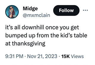 <p dir="ltr">*Ding Dong* That&#39;s the bell for your family&#39;s first fight this Thanksgiving day. Who are we kidding? There&#39;s a quibble immediately as you get to your childhood home. Well, don&#39;t despair. Get out the popcorn and get into these dysfunctional family memes to feel a sense of normalcy for the first time in years.</p><p data-empty="true"><br></p><p dir="ltr">We have dad roasts, the kid table heaven, and cutting insults from your mom to look forward to this turkey day. But if you discreetly hide your phone under the phone you can laugh at both these memes and the ridiculousness that is your family.</p><p dir="ltr"><br></p><p dir="ltr">One user recounts how their Dad put red lights in their room but instead of improving wakefulness, it just made the user wake up scared out of their mind. Another meme shows how much some moms overreact to smoking of any kind.</p><p data-empty="true"><br></p><p dir="ltr">Tune out your parents and grandparents arguing and the screaming young cousins and laugh through the pain. It&#39;ll be over soon.</p>