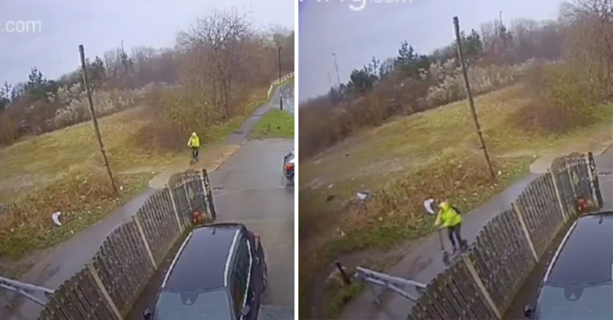 British Cyclist Keep Riding Full Speed into This Metal Gate