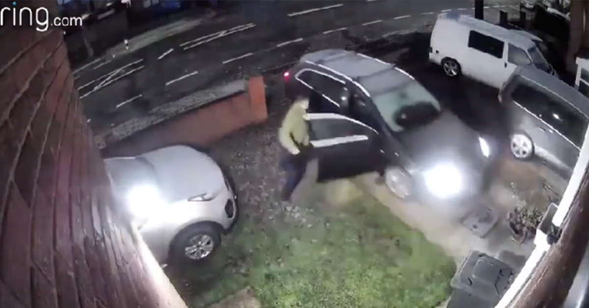 Man Plastered Against Wall After Trying to Stop Guy From Stealing His Car