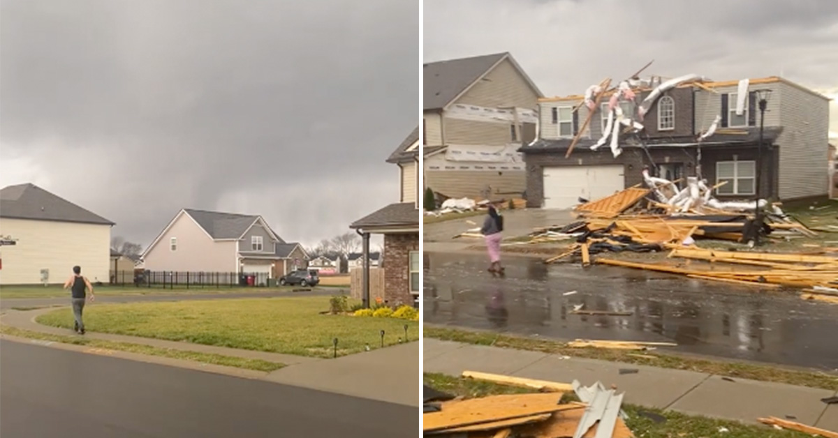 Dude Filming Tennessee Tornado Doesn’t Realize It’s Close Until It Takes the Roof Off His Neighbor’s House