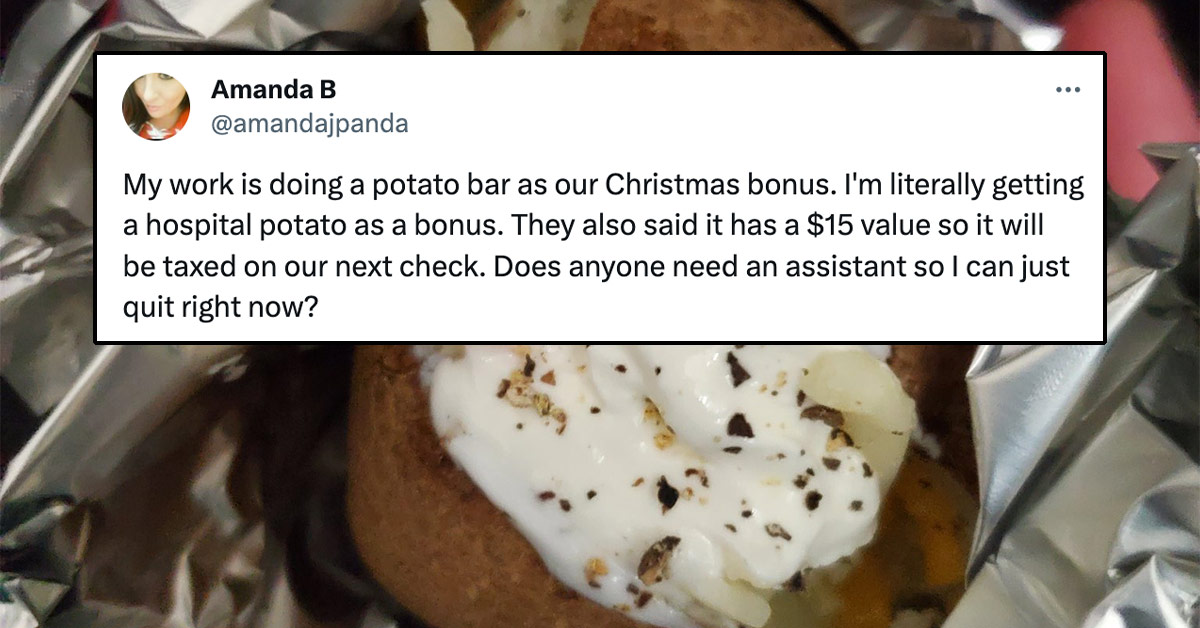 'I'm Literally Getting a Hospital Potato as a Bonus': Hospital 'Gifts' Employees Baked Potato For Christmas