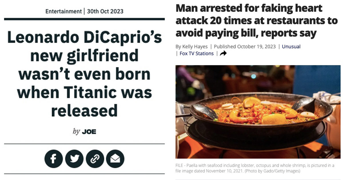 40 of the Funniest and Weirdest Headline of 2023