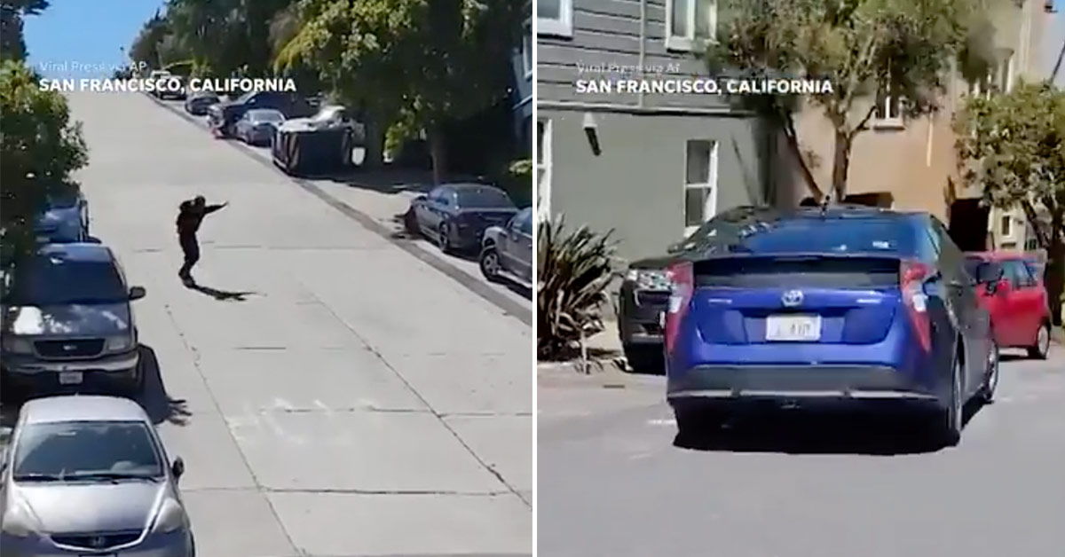 San Francisco Hill Bomb Sends Skater Flying Over Car