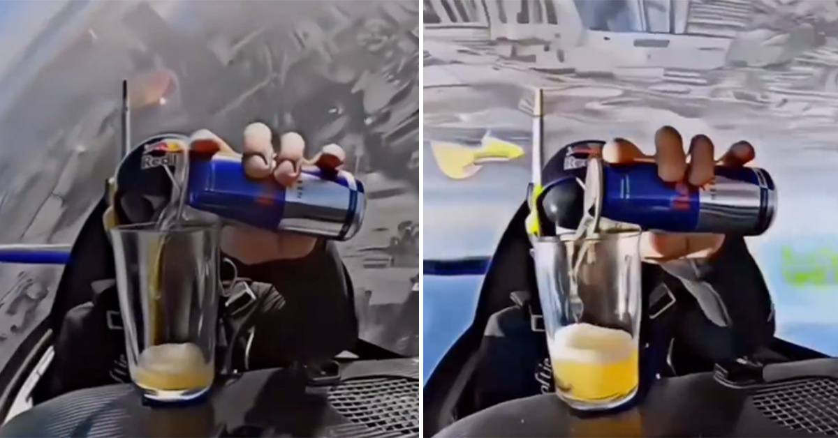 Dude Cracks Open Red Bull While Upside Down, Doesn't Spill a Drop