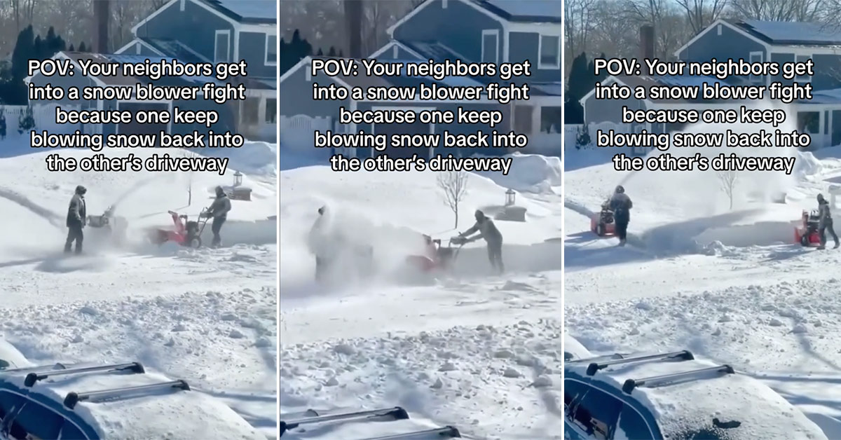 Two Neighbors Have a Snow Blower Fight