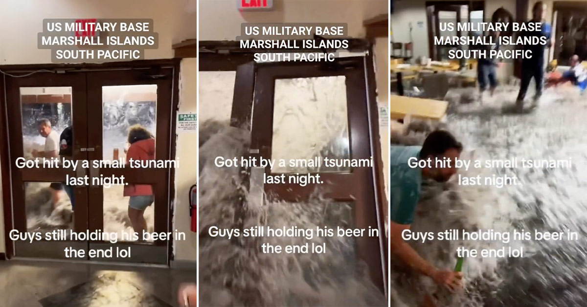 Dude Saves His Beer as Severe Flooding Takes Out Dining Hall