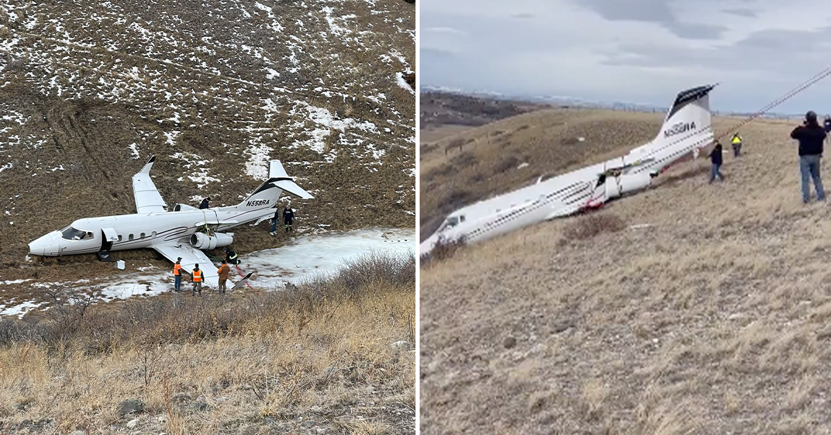 Learjet Yanked Out of Montana Ravine in Landing Gone Wrong