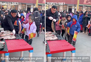 Chinese Fifth Graders Receive Whole Fish as Reward for Good Grades
