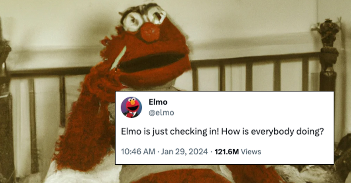 Elmo Shoulders Weight of the Internet’s Trauma after Asking His Followers 