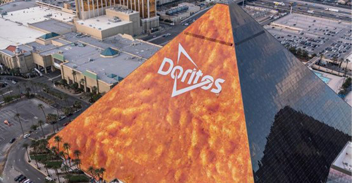 The Super Bowl Media Hotel is a Giant Dorito