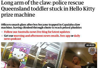 <p dir="ltr">Taylor Swift murder conspiracies, dead inmate denied parole, and Australian toddler stuck in Hello Kitty claw machine? &nbsp;It’s just a regular week!</p><p data-empty="true"><br></p><p dir="ltr">It’s imperative for any self-respecting citizen to be well-read on current events happening in your community. But as an internet citizen, it's even more important to be caught up on the meme-worthy news. We’ve gathered some of the most unhinged headlines from this past for us all to be puzzled at the state of our world.</p><p data-empty="true"><br></p><p dir="ltr">One January 6 rioter is being punished for liking prison a little too much. Demi Lovato performed for a foundation supporting people with heart conditions and decided her hit “Heart Attack” was the most appropriate setlist decision. Demi your song “Give Your Heart A Break” is right there! Finally, a man was arrested for trying to fly a drone into an Australian prison. His defense? Well, a Romanian circus stole his pet Chihuahua. We believe he should be let off.</p><p data-empty="true"><br></p><p dir="ltr">Scroll down and learn about all the weird things happening around the world.&nbsp;</p>