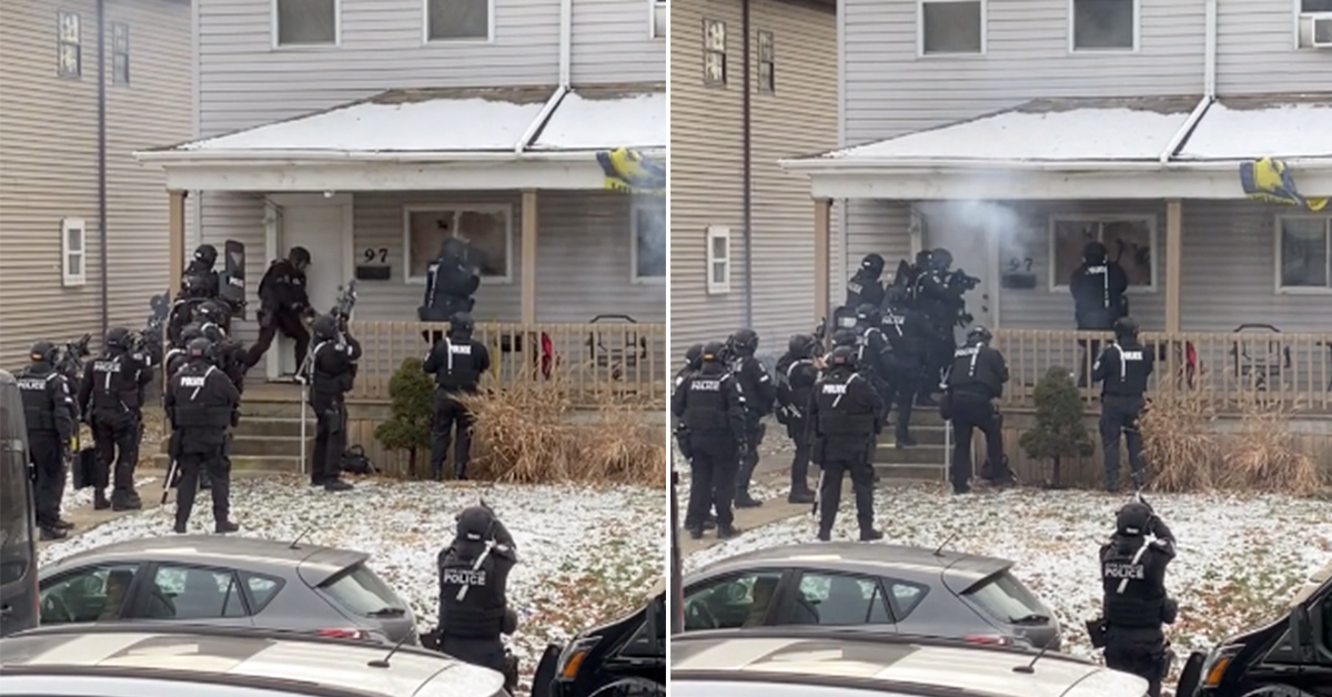 SWAT Team of 13 Struggle Mightily to Break into Ohio House