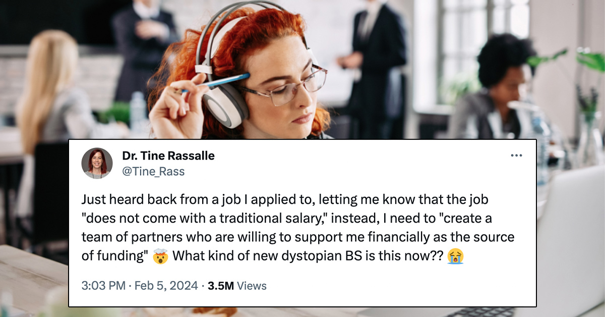 Company Asks Woman to Forgo Traditional Salary and Instead ‘Create a Team of Partners Who Are Willing to Support You Financially'