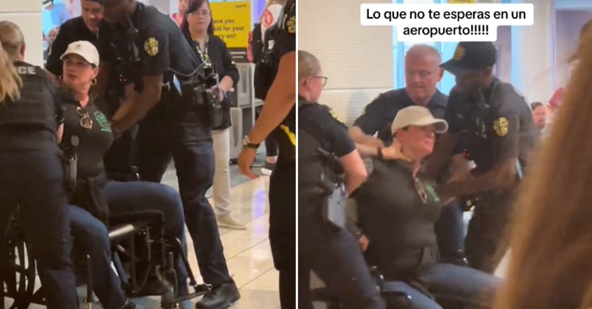 'Don't Push Me!': Rabid Karen Tries to Bite Police After Being Forced Out of Airport