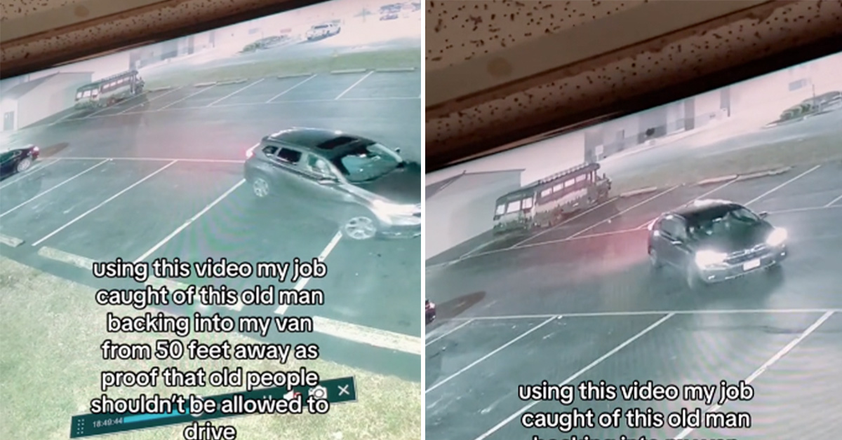 Elderly Driver Manages to Reverse into One of Only Two Possible Vehicles in Parking Lot