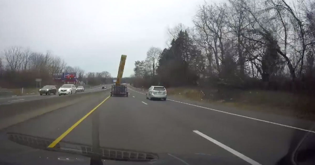 Man Nearly Gets Final Destination-ed After Driver Fails to Secure His Load