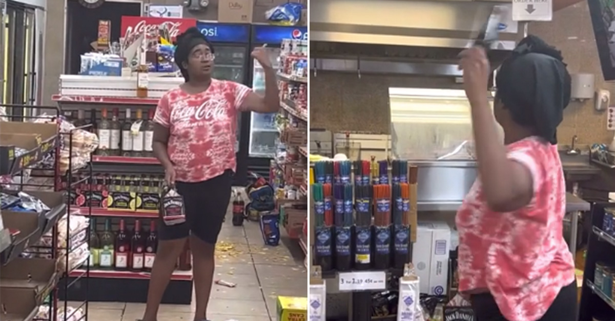 Woman Destroys Convenience Store One Bottle at a Time