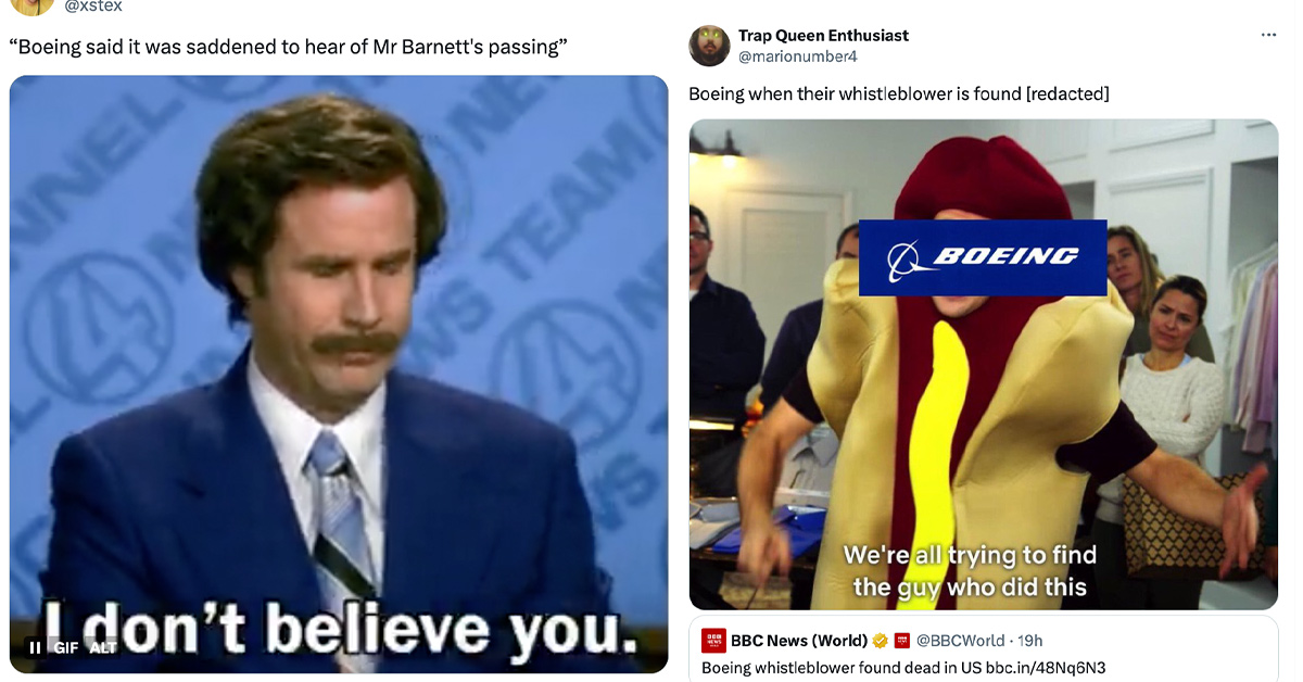 All the Funniest Reactions to the Boeing Whistleblower Found Dead