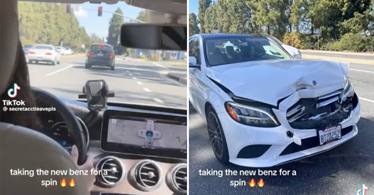 Girl Learning to Drive Decides to Scream Instead of Applying the Breaks at a Red Light