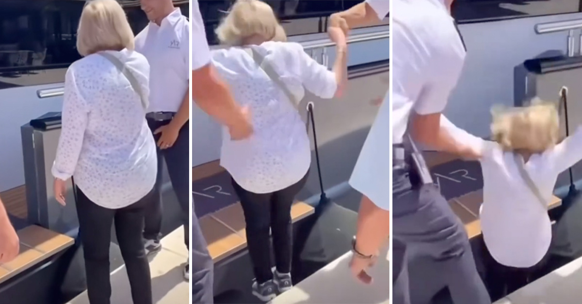 Granny Falls Into the Abyss While Loading onto a Boat