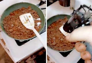 Man Lets Off a Round Into His Pan of Hamburger Helper