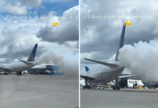 Massive Plumes of Smoke Spill From An Airplane After a Technical Malfunction