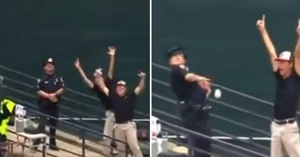 Cop Tries His Best Not to Shoot Home Run