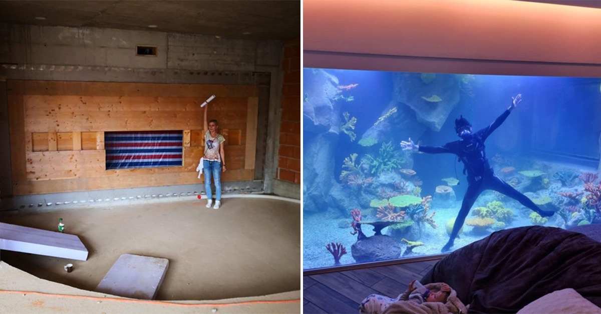Man Delivers on Five-Year Promise to Build a DIY Shark Tank in His Living Room