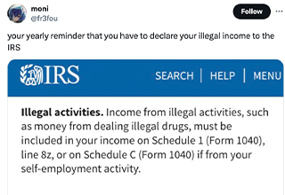 <p>It's the day we've all been dreading — Tax Day is finally here.&nbsp;</p><p><br></p><p>Since the IRS was founded in 1861, Americans have been forced to partake in the world's most high-stakes carnival game: Guess exactly how much money you owe the government or go to jail. &nbsp;While we have accountants and software to help us crunch the numbers and avoid an Al Capone-ian fate, filing taxes is far from fun, a tidbit that makes it so darn meme-able.&nbsp;</p><p><br></p><p>From the IRS' nuclear war policy to guesses as to where our money actually goes, here are 20 Tax Day memes to help you patiently await your refund.&nbsp;</p>
