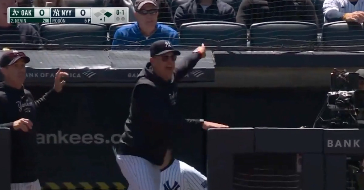 Heckling A's Fan Frames Yankees Manager and Get's Him Ejected