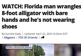 <p>Though famed for its relaxing beaches, overpriced theme parks, and breadth of alligators, Florida has found yet another claim to international fame — the absolute morons that call the Sunshine State home.<br><br>For as long as Florida has been in existence, there have been Florida Men, the dudebros — and ladies — that aren't afraid to wrestle alligators, break and enter, and sprint through Publix in the buff ... with a gun somehow still attached to their hip. Yet with a new month comes a new crop of these bad boys to carry on the spirit of sunny, sandy chaos.<br><br>From cracking open a cold one with the boys ("the boys" here meaning the cops during a tense showdown) to a full-on gator brawl, here are 24 Florida men — and women — who recently wound up behind bars for their antics.</p>