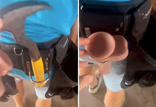 Dude Waits for His Coworker’s Reaction After Swapping His Hammer With a Dildo