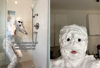 <p dir="ltr">People are covering themselves in shaving cream. Why? Don’t ask questions. This is what TikTok does. Someone does something stupid, and everyone follows. It’s like a zombie apocalypse without an illness. People are, completely on their own, mindless beasts that herd together in idiocy. It’s actually kind of poetic.</p><p data-empty="true"><br></p><p>Anyway, a TikToker who goes by @cream.dude is probably the best at this trend. He just seems to do it with the most style, grace, and shaving cream. He really figured out that to be the best at this you have to use the most shaving cream possible. Who would of thought?&nbsp;</p>