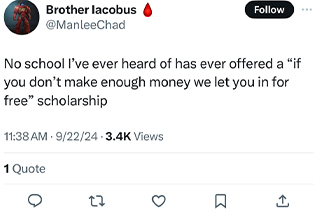 <p>Though it may take a whole lot of smarts to land an acceptance to Harvard University, it shouldn't take a genius to understand the concept of financial aid.&nbsp;</p><p><br></p><p>But even so, one random commenter put this fact to the test, refusing to compute how the Ivy League university comps tuition for students whose families make under $85,000 per year.&nbsp;</p>