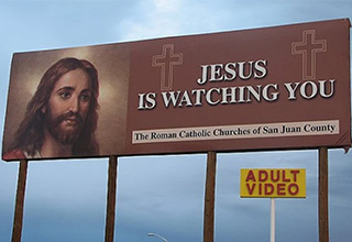 <p dir="ltr">Most people who are super religious are fine. They keep it to themselves, it makes them a little nicer, and no one gets freaked out. Then, there are the people in the Bible Belt. Specifically the people with money in the Bible Belt, who know the companies that own billboards. These super religious types are making sure you know that if you dare… do anything? You’re going to hell.</p><p data-empty="true"><br></p><p dir="ltr">Some of these billboards don’t go so hard with the doomsday messages, but they’re still scary. A lot are just a normal picture of JC, but the font and design are nightmarish. Some of these feel like lofi memes from 2005 with an odd, judgemental slant. It’s strange, spooky, and if you don’t quite believe in this stuff - very funny.&nbsp;</p>