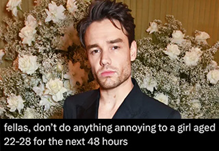 <p dir="ltr">Liam Payne of One Direction has tragically passed away. His family, friends, and fans are in mourning, and really, they should be allowed to do that quietly. But like always, the Internet has other ideas. Twitter has never been the most sensitive, understanding place, but meme makers and posters are going really hard on this one.</p><p data-empty="true"><br></p><p dir="ltr">The feed is full of sad reactions to the news, conspiracy theories, weird misguided takes, and of course, jokes in poor taste. It&rsquo;s a crazy story about a very famous person, so that&rsquo;s to be expected. It should go without saying that if you&rsquo;re a fan, be sad. If you weren&rsquo;t a fan, maybe just be quiet.&nbsp;</p><p dir="ltr"><br></p><p dir="ltr">Anyway, we post what&rsquo;s happening online, and this is it. Laugh if you want to, we&rsquo;re all adults. But at least have the decency to feel bad about it.&nbsp;</p>