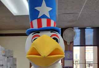 <p>Election day is right around the corner, and millions of Americans are gearing up to take part in the "democratic" process.&nbsp;</p><p><br></p><p>But while voting is a very serious thing to do, one man decided to lighten up the mood at his local voting station by putting on the location's bald eagle mascot head. That thing looks like it belongs at a football game, not some poor school's repurposed lunchroom! And who knew voting locations were even stocked with mascot heads?</p><p><br></p><p>Check out that photo of an oddly creepy bald eagle Uncle Sam, as well as plenty of other <a href="https://www.ebaumsworld.com/pictures/24-pics-and-memes-you-shouldnt-laugh-at/87622650/" rel="noopener noreferrer" target="_blank">entertaining pics and memes</a> from the past few days right here.&nbsp;</p>