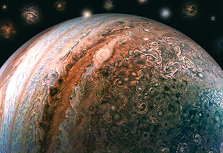 <p dir="ltr">NASA has just released some new HD photos of Jupiter, and we have a new favorite planet. If you think a bunch of images of a singular planet may start to look similar and boring after a while, think again. Jupiter is made of ninety percent hydrogen, has an incredibly fast orbit, and gives off even more heat than it receives from the Sun. All this means the atmosphere is incredibly dynamic.&nbsp;</p><p dir="ltr"><br></p><p dir="ltr">It feels as if you typed into an A.I. image generator “Photo of a planet designed by Vincent Van Gogh.” The swirls look like Starry Night but are constantly changing. Even the color varies. We think of Jupiter having beige and reddish stripes, but it's always shifting with blues, greens, and pinks. The Juno Spacecraft, which has been orbiting Jupiter since 2016, is not sitting on the job. We’re seeing images of the planet’s North Pole, it’s ninety-five moons, and all the weird beauty that makes.</p><p data-empty="true"><br></p><p dir="ltr">Apparently, Jupiter has a “noticeable bulge at its equator” but we won’t take part in any planet body shaming. To us, Jupiter, you are perfect. If you want to see the full roundup of new pics, check out the Juno Mission images site.&nbsp;</p>