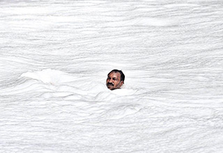 <p dir="ltr">The Yamuna River in India is a gigantic, essential water source that gives Delhi ninety-seven percent of its water supply. So, it’s pretty important that this river is kept clean and usable but because humans are humans and the world is the world, the river is filled with toxic foam.</p><p data-empty="true"><br></p><p dir="ltr">The foam comes from industrial waste and chemical dumps, and it genuinely looks pretty cool. But it’s still toxic. Nevertheless, people still need to use it. The result is a bunch of people washing their clothes, bathing, sailing, and just having a grand ol’ splashy time in radioactive, stark white foam.</p><p dir="ltr"><br></p><p dir="ltr">It’s strange, kind of beautiful, and a fun little wholesome reminder that the Earth is dying but we can still have fun with it!&nbsp;</p>