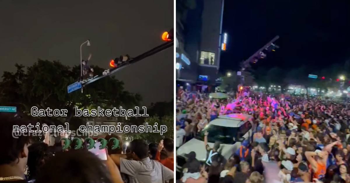 Gators Fans Celebrate Big Win By Tearing City Apart