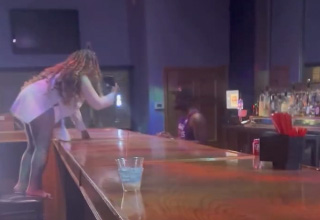 Woman Getting Into Bar Fight Can’t Quite Make It Over the Bar