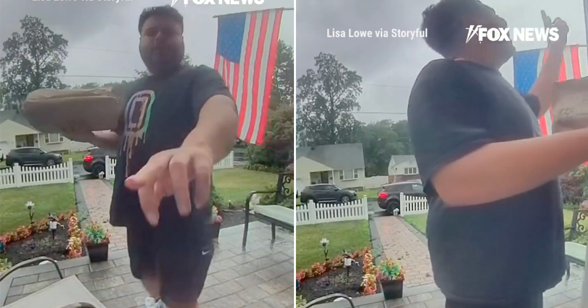 Ring Camera Captures Moment Delivery Driver Is Nearly Struck By Lightning 